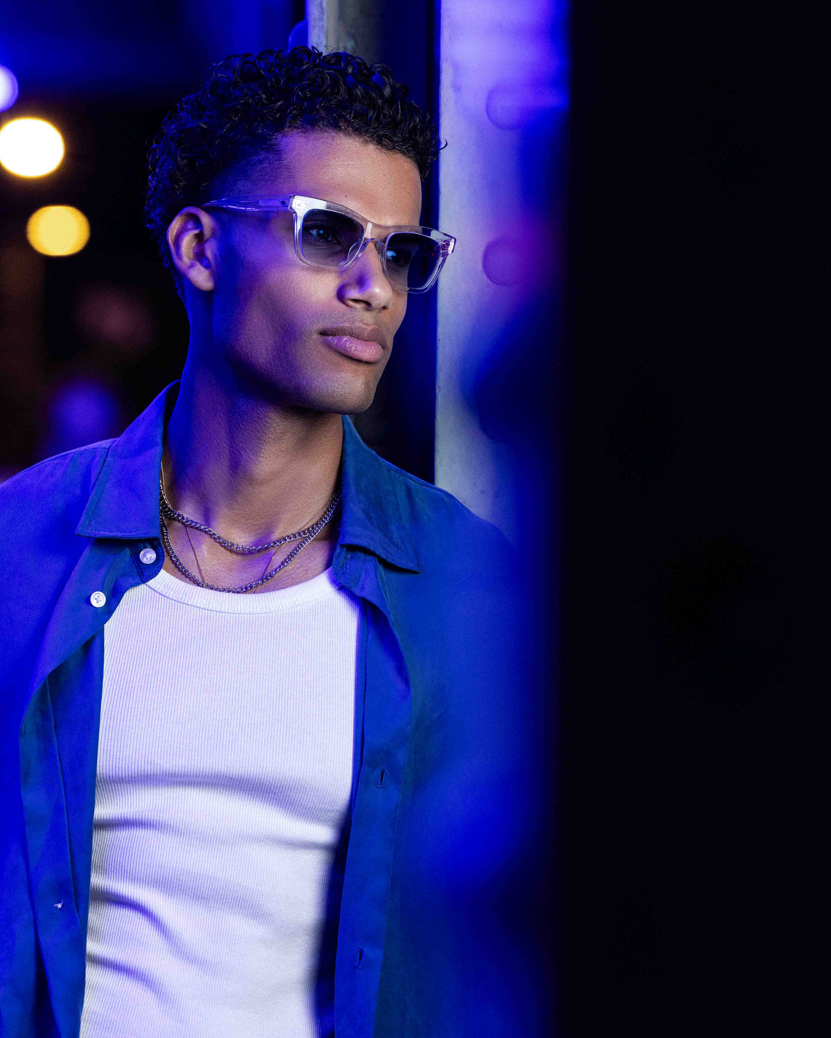 Transparent and Gold - Gradient Blue /
Transparent et Or - Dégradé Bleu / Sunglasses / Solaire