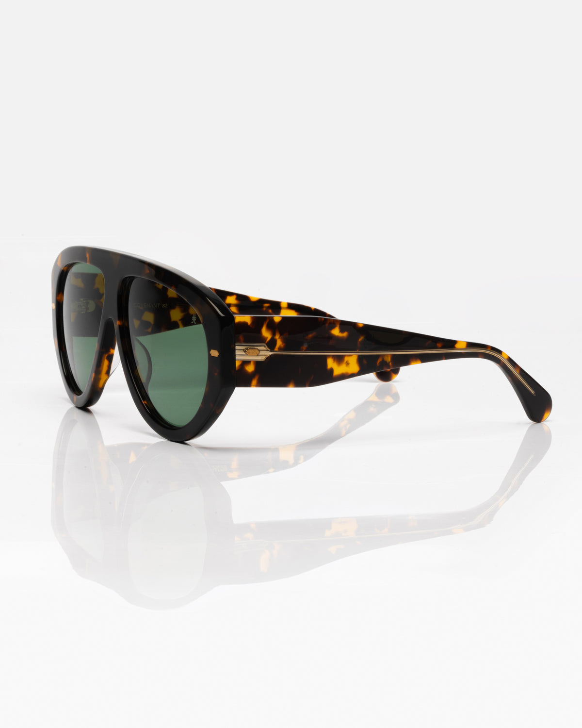 Dark Tortoise and Gold - Green / Écaille et Or - Vert / Sunglasses / Solaire