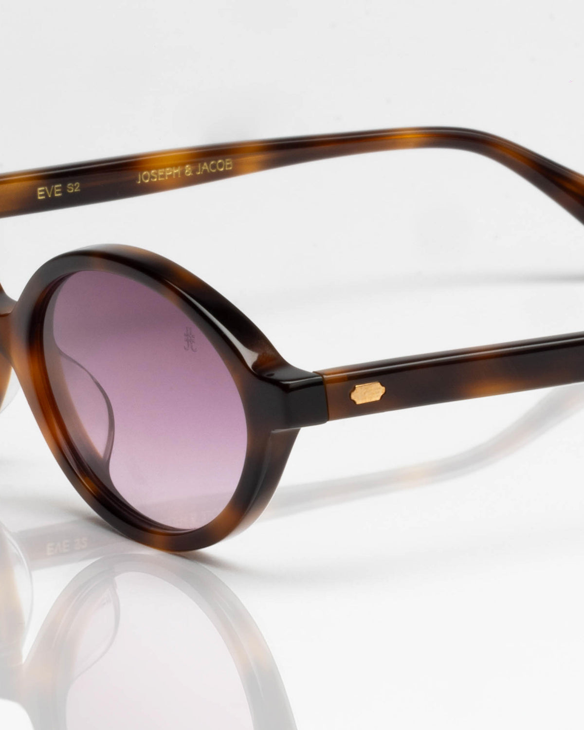 Dark Tortoise and Gold - Gradient Purple / Écaille et Or - Dégradé Violet / Sunglasses / Solaire