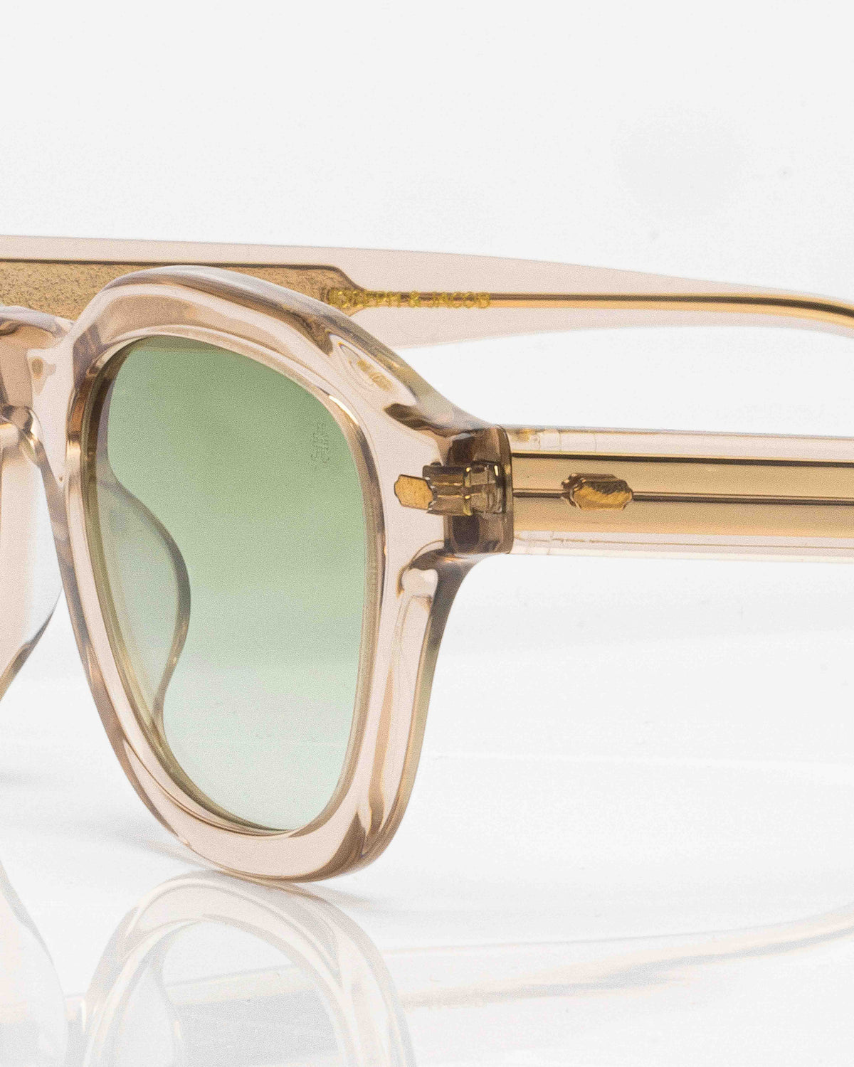 Beige Transparent and Gold - Green / Beige Transparent et Or - Vert / Sunglasses / Solaire