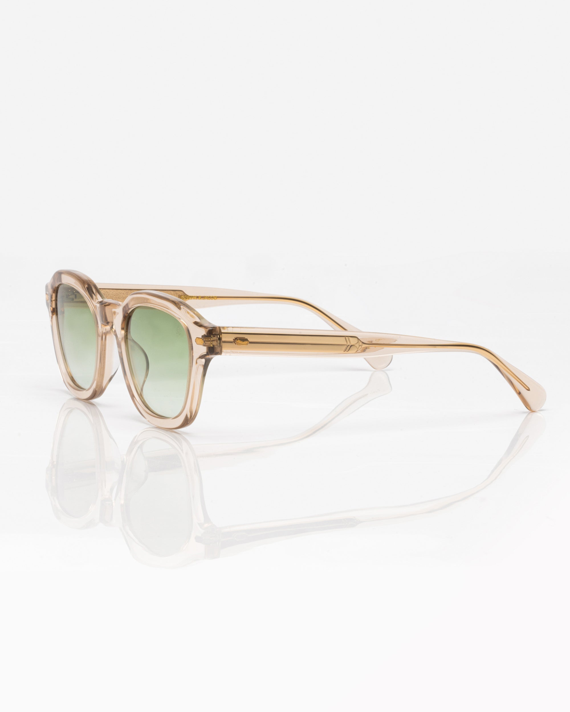 Beige Transparent and Gold - Green / Beige Transparent et Or - Vert / Sunglasses / Solaire