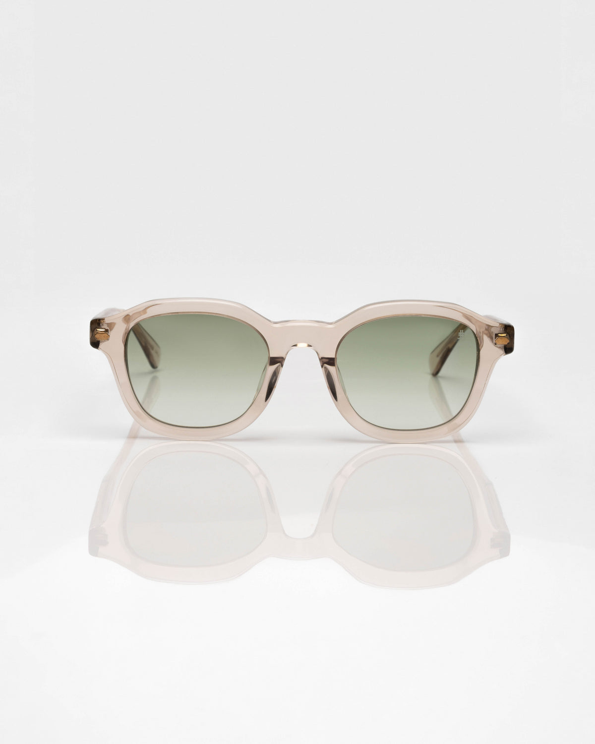 Beige Transparent and Gold - Green / Beige Transparent et Or - Vert / Sunglasses / Solaire