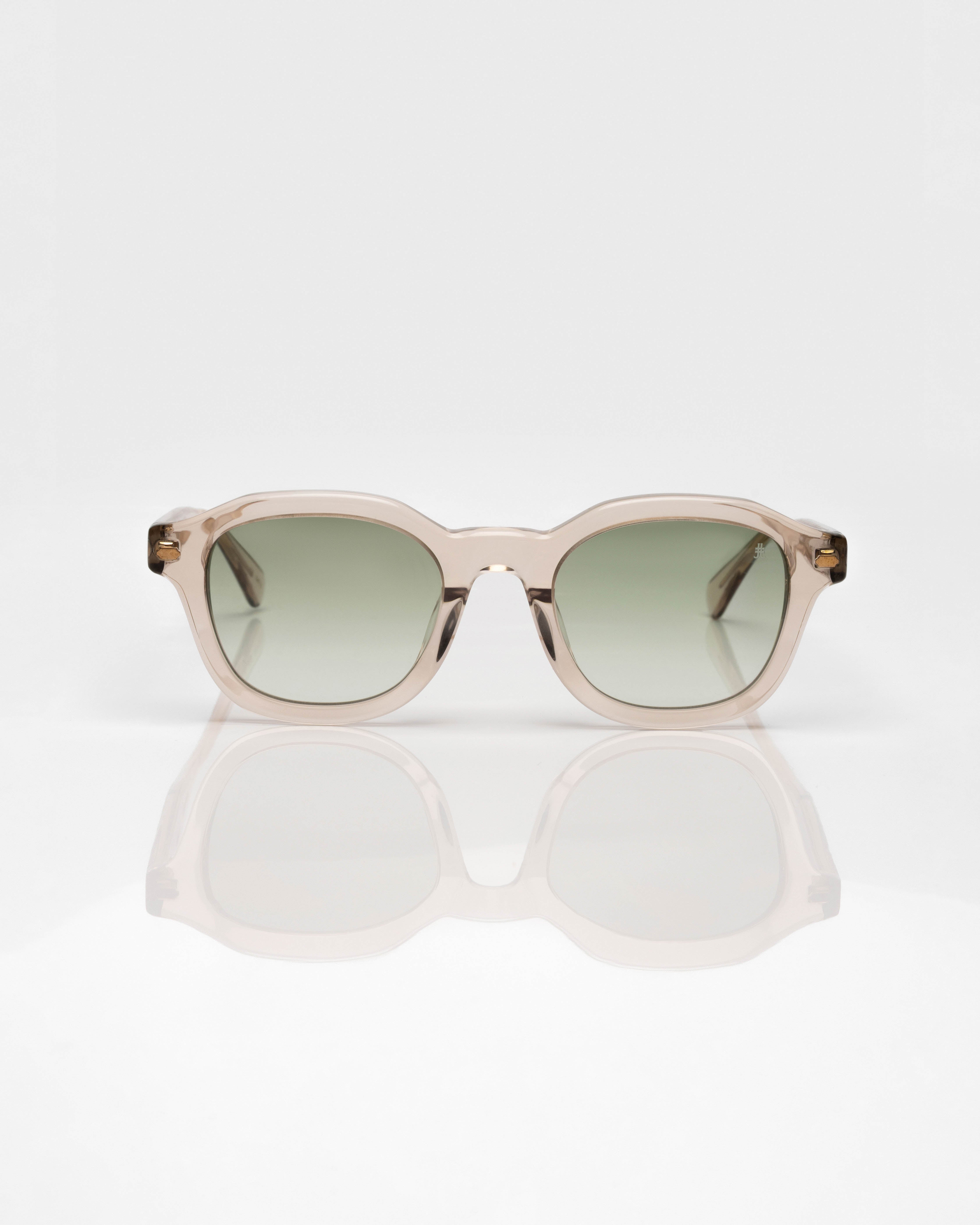 Beige Transparent and Gold - Green / Beige Transparent et Or - Vert / Sunglasses / Solaire