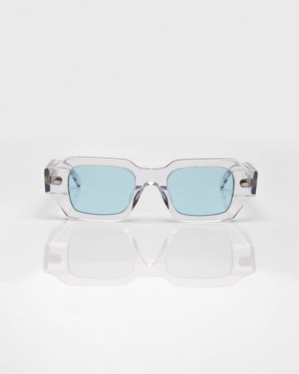 Transparent and Silver - Light Blue / Transparent et Argent - Lumière bleu / Sunglasses / Solaire